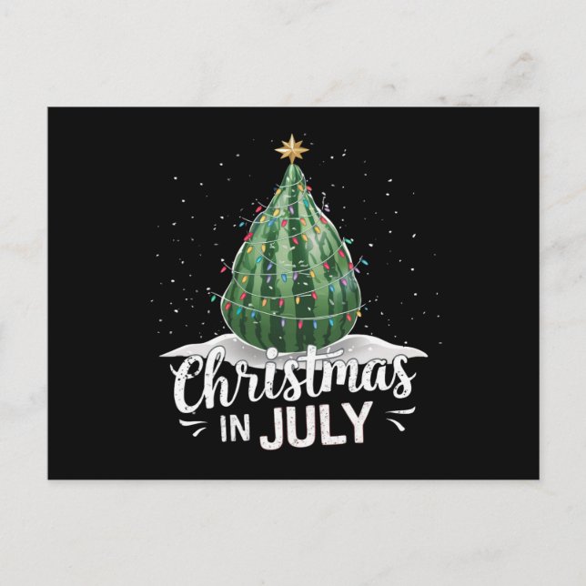 Vattenmelon Julgran Jul i Juli Sommar Vykort (Framsida)