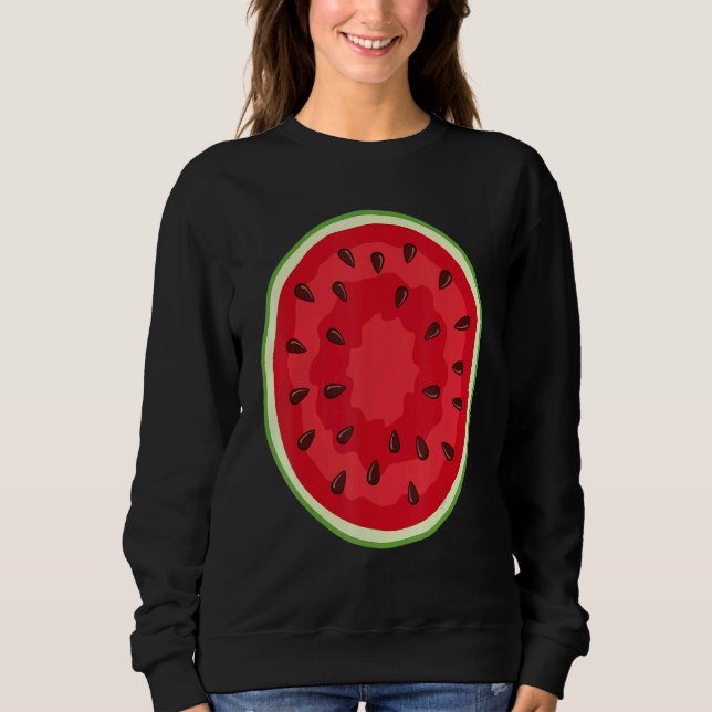 Vattenmelon Kostym Besättning     Halloween Kostym T Shirt (Framsida)