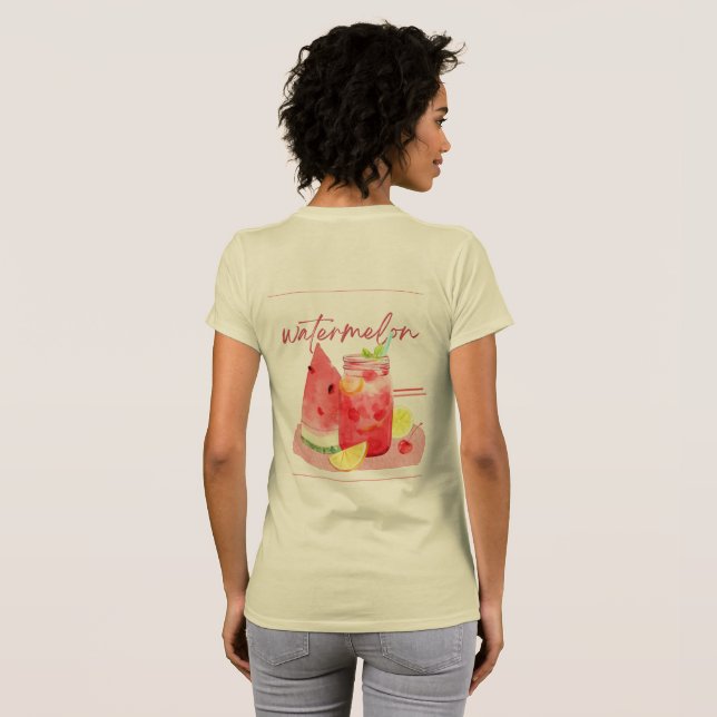 Vattenmelon Lemonad Vattenfärgskonst T Shirt (Hel baksida)