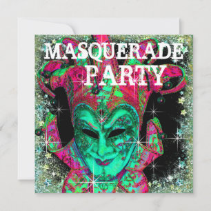 Vattenmelon Lime Grön Het Rosa Maskeradfest Inbjudningar