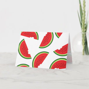 Vattenmelon med en Bita som saknas i vit bakgrund Kort