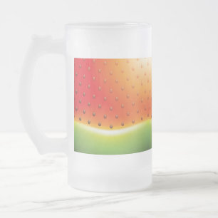 Vattenmelon med fröbakgrund frostat ölglas