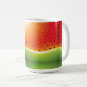 Vattenmelon med fröbakgrund kaffemugg