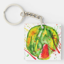Vattenmelon med ljusa vattenfärger i abstrakt