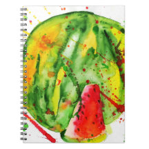 Vattenmelon med ljusa vattenfärger i abstrakt