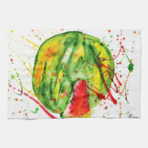 Vattenmelon med ljusa vattenfärger i abstrakt