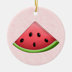 Vattenmelon med Rosa Bakgrund Ornament
