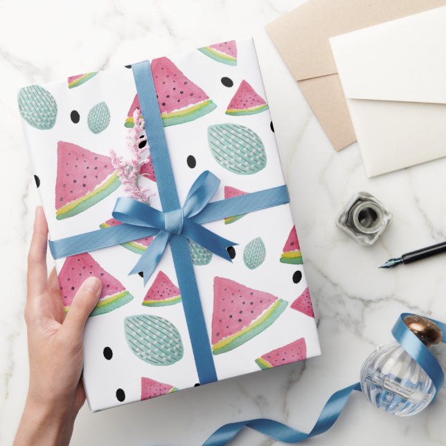 Vattenmelon Mönster Akvarell Handmålad Presentpapper (Gifting)