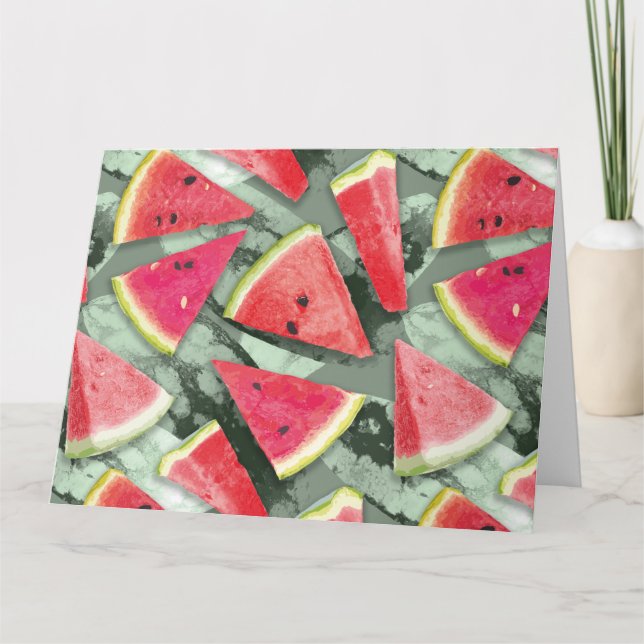 Vattenmelon Mönster Creation 4 Tack Kort (Framsida)