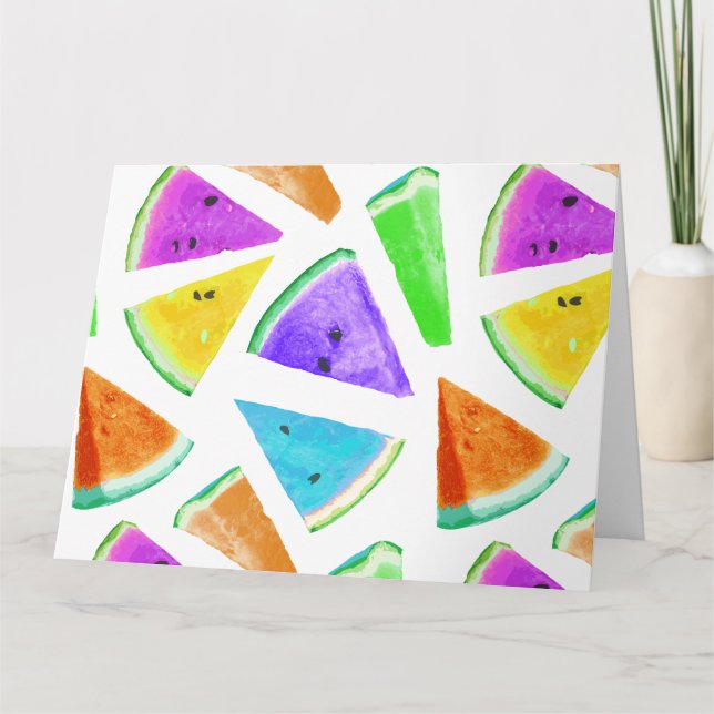 Vattenmelon Mönster Creation 6 Tack Kort (Framsida)