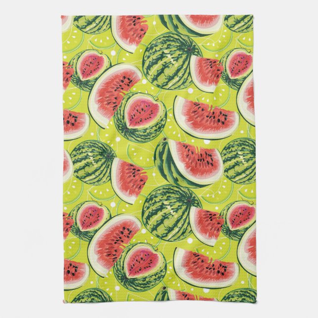 Vattenmelon Mönster Kökshandduk (Vertikal)