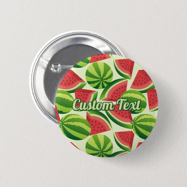 Vattenmelon Mönster Pinback-knapp Knapp (Framsida & baksida)