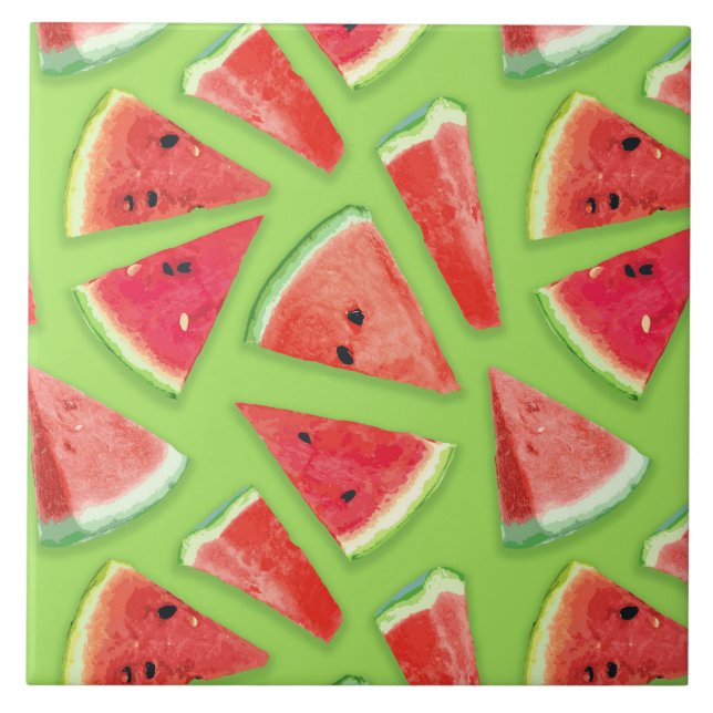 Vattenmelon Mönster Skapande 3 Kakelplatta (Framsidan)
