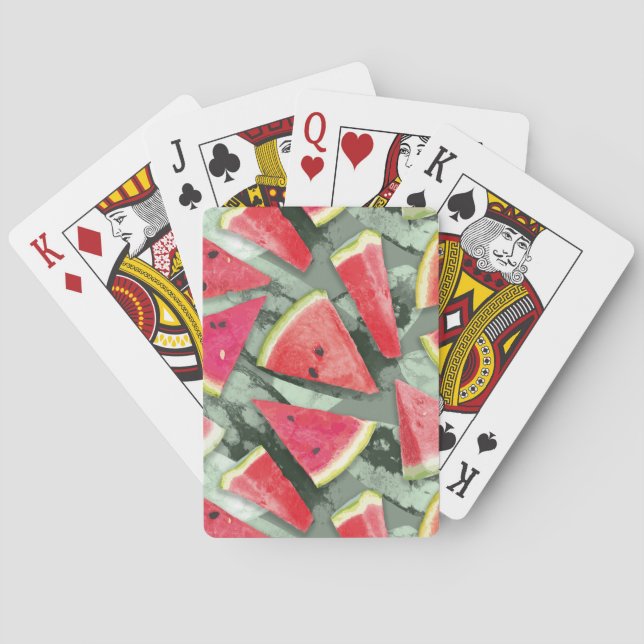 Vattenmelon Mönster Skapande 4 Casinokort (Baksidan)