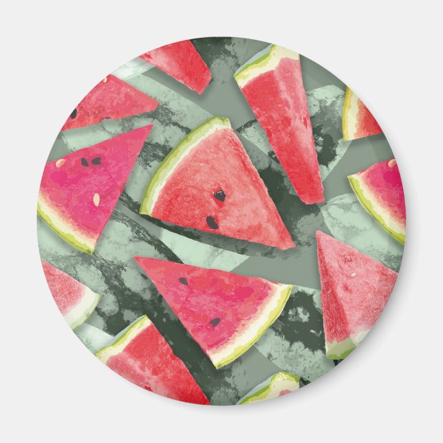 Vattenmelon Mönster Skapande 4 Magnet (Framsidan)