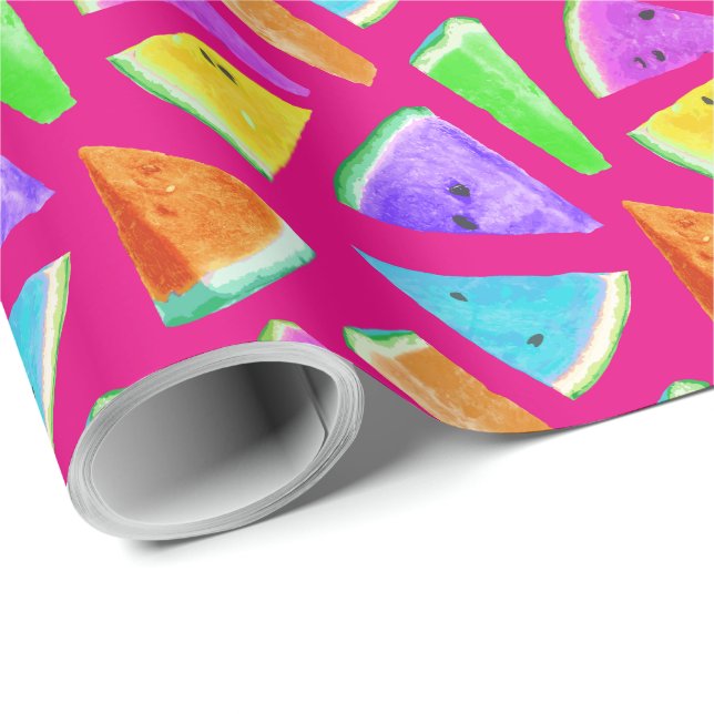 Vattenmelon Mönster Skapande 9 Presentpapper (Rullad Hörn)