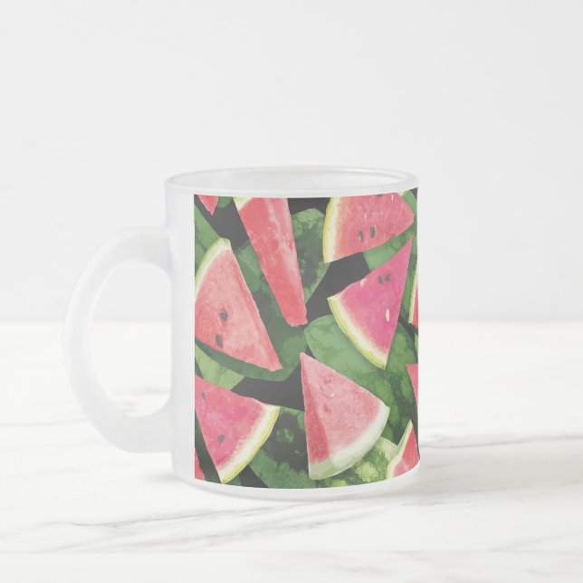 Vattenmelon Mönster Skapelse 5 Frostad Glasmugg (Vänster)