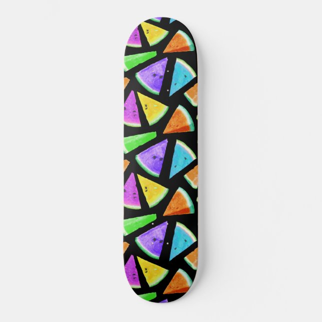 Vattenmelon Mönster Skapelse 7 Mini Skateboard Bräda 18,5 Cm (Framsida)