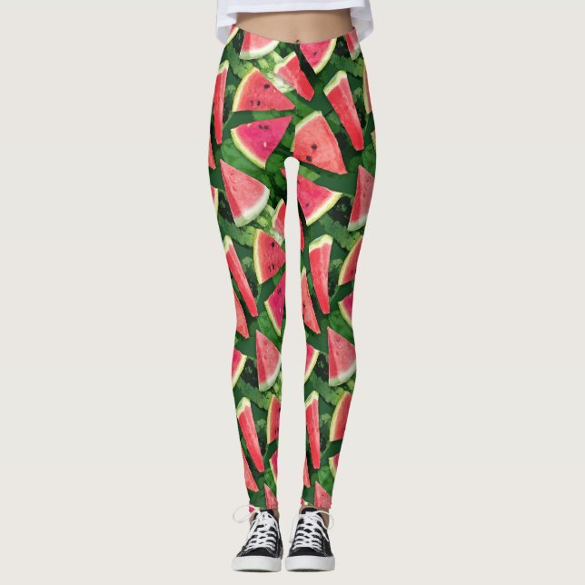 Vattenmelon Mönster Skapelse Leggings (Framsida)
