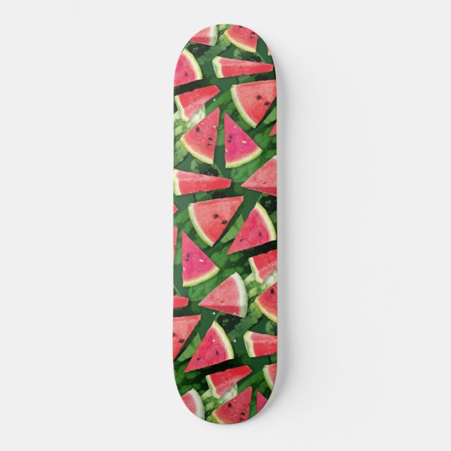 Vattenmelon Mönster Skapelse Mini Skateboard Bräda 18,5 Cm (Framsida)