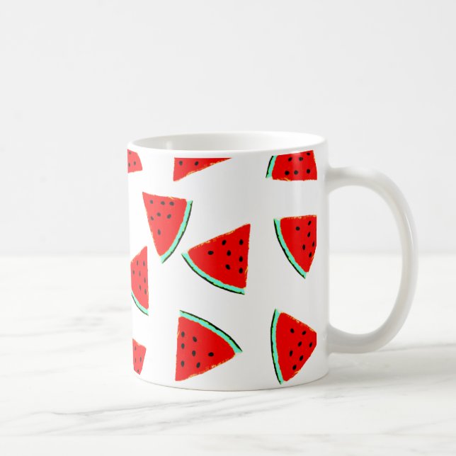 Vattenmelon Mönster Triangles Kaffemugg (Höger)