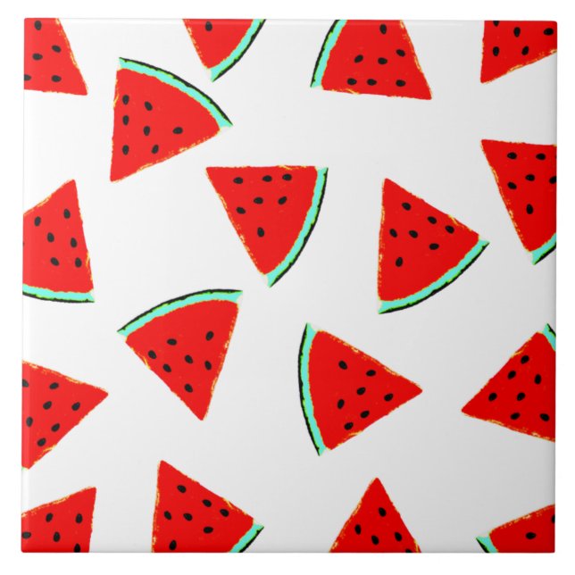 Vattenmelon Mönster Triangles Kakelplatta (Framsidan)