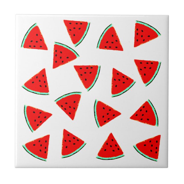Vattenmelon Mönster Triangles Kakelplatta (Framsidan)
