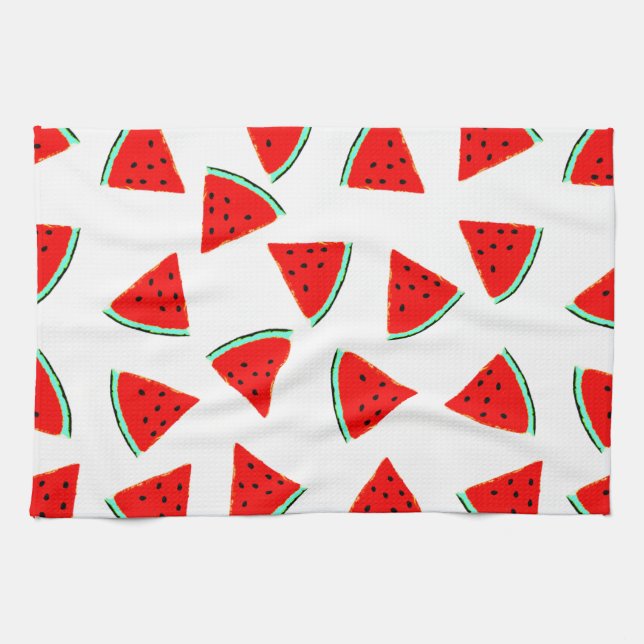 Vattenmelon Mönster Triangles Kökshandduk (Horisontell)
