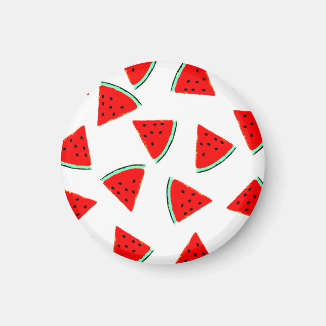 Vattenmelon Mönster Triangles Magnet (Framsidan)