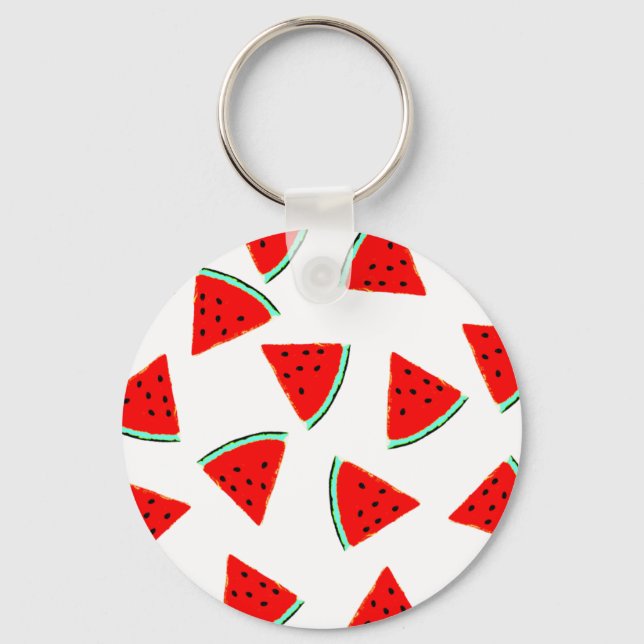 Vattenmelon Mönster Triangles Nyckelring (Framsida)