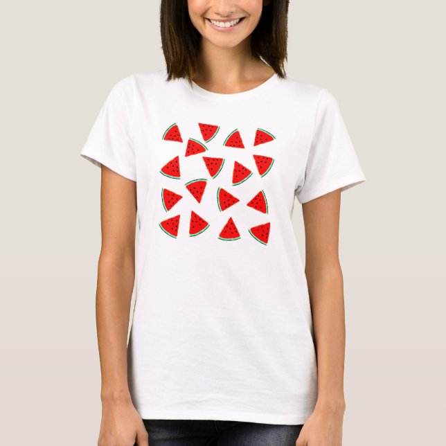 Vattenmelon Mönster Triangles T-shirt (Framsida)
