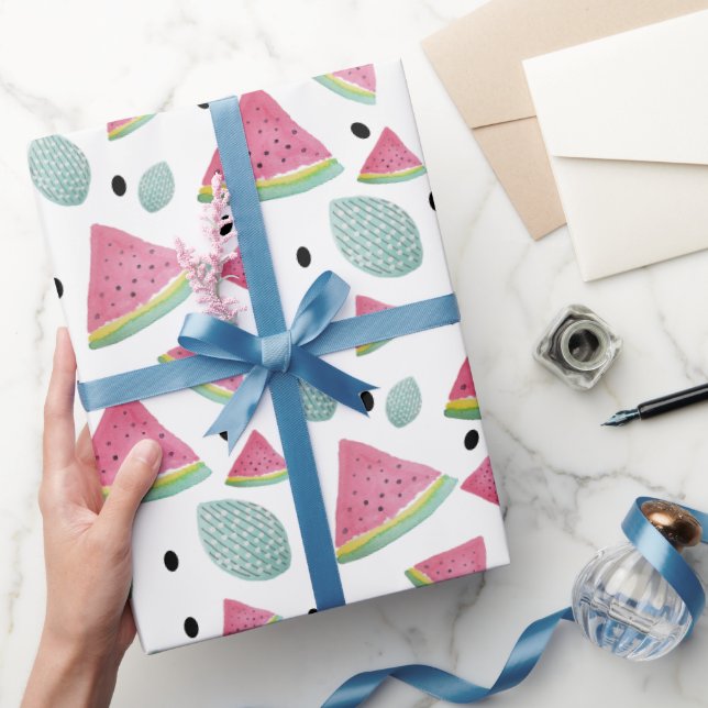 Vattenmelon Mönster Watercolor Hand-målat Presentpapper (Gifting)