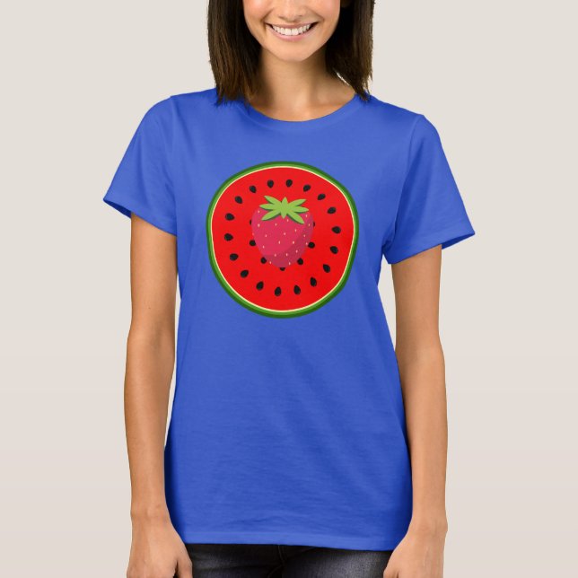 Vattenmelon och jordgubbsbär t shirt (Framsida)