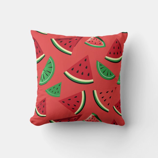Vattenmelon och lime skivor kudde (Framsida)