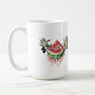 Vattenmelon och löv- Palestinska Mugg