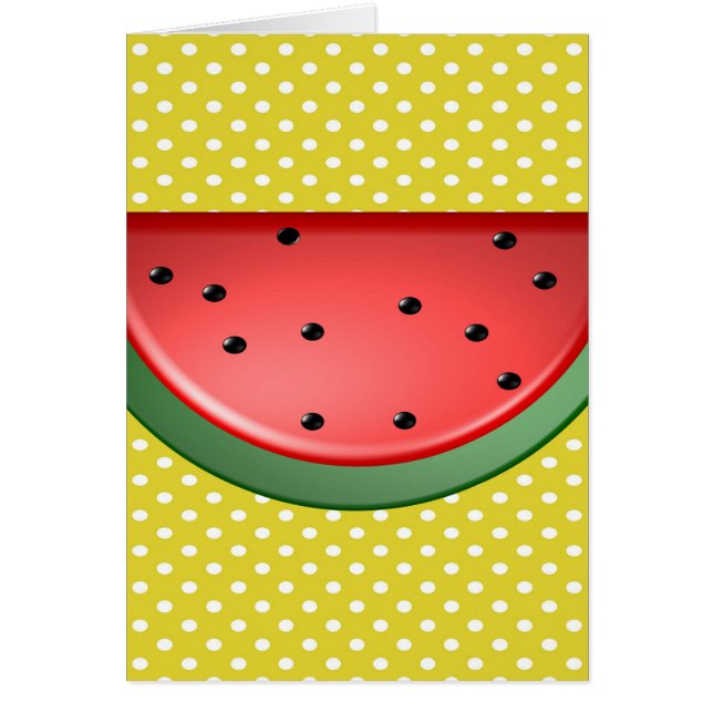 Vattenmelon- och polerpunkter hälsningskort (Framsidan)
