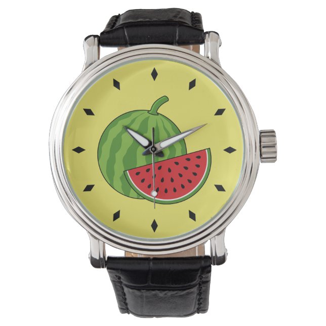 Vattenmelon och segment armbandsur (Framsida)