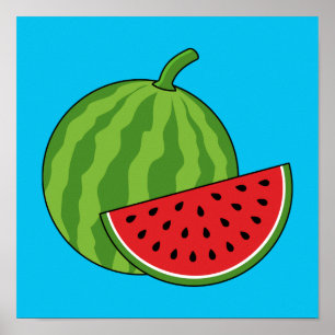 Vattenmelon och segment poster