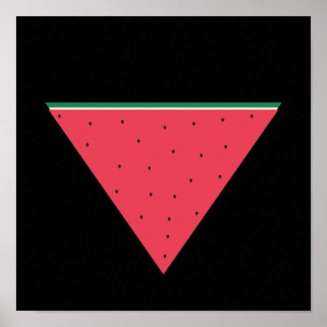 Vattenmelon på motståndet mot inverterad röd trian poster (Framsidan)