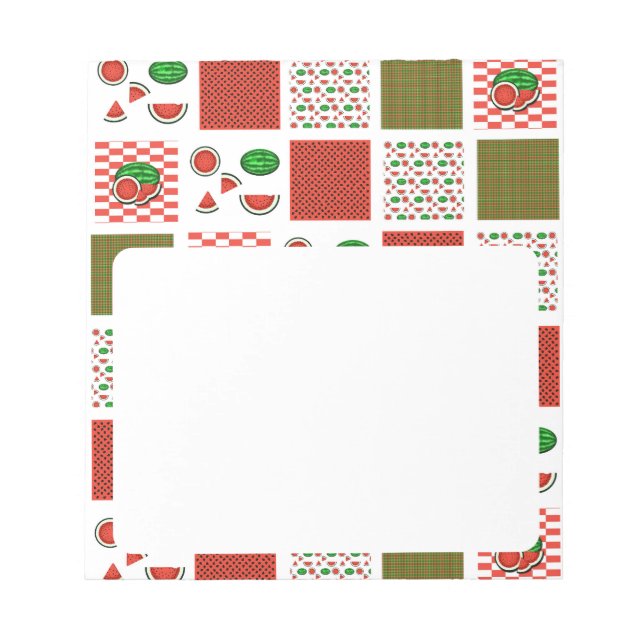 Vattenmelon Patchwork Anteckningsblock (Framsida)