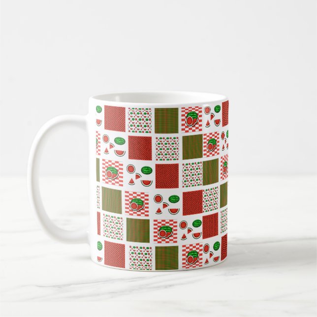 Vattenmelon Patchwork Kaffemugg (Vänster)