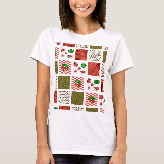 Vattenmelon Patchwork T Shirt (Framsida)