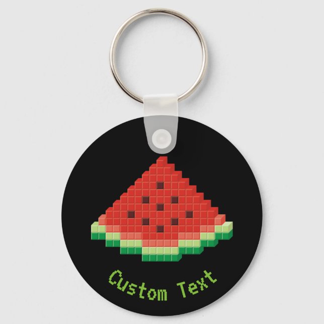 Vattenmelon Pixel Art Keychain Nyckelring (Framsida)