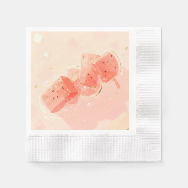 Vattenmelon Popsicle Pappersservett (Framsidan)