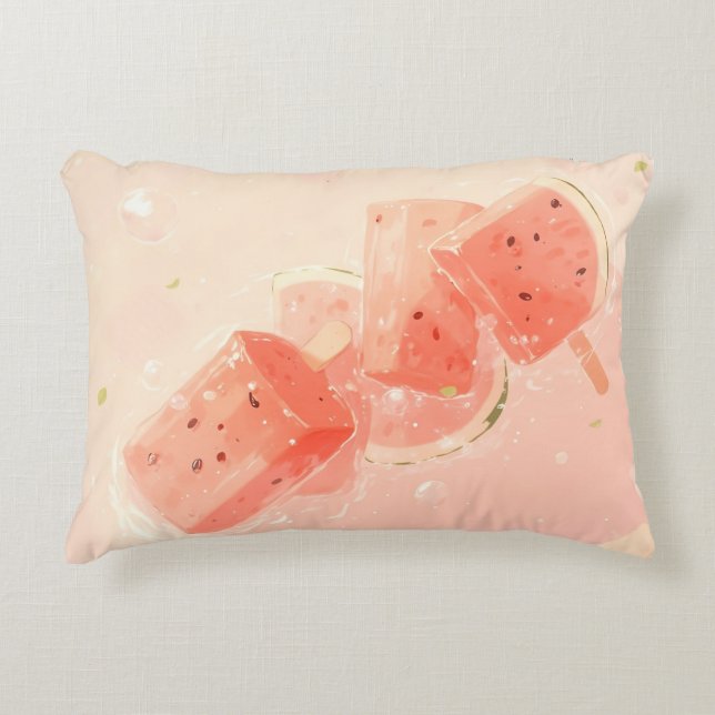 Vattenmelon Popsicle Prydnadskudde (Framsidan)