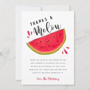 Vattenmelon Red and Rosa Baby Shower Tack Kort