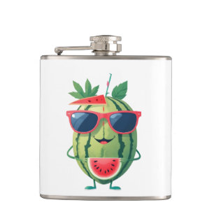 Vattenmelon Roligt Cheerful Vacation Tropical Drin Fickplunta