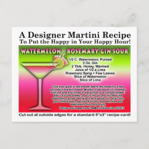 VATTENMELON ROSEMARY GIN SOUR COCKTAIL RECIPCARARD VYKORT