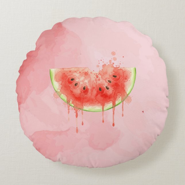 Vattenmelon Rund Kudde (Framsidan)