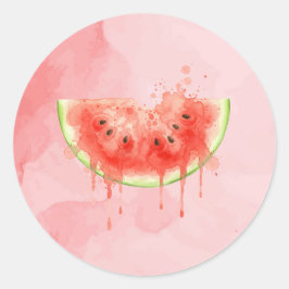Vattenmelon Runt Klistermärke
